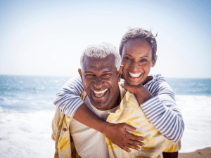 Man with woman on his back